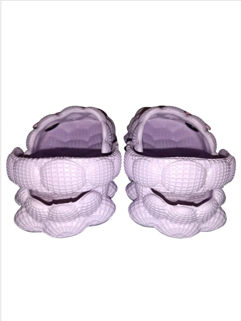 NWT First Steps Lavender Bubble Slides Clogs Rainbow Charms Size 5